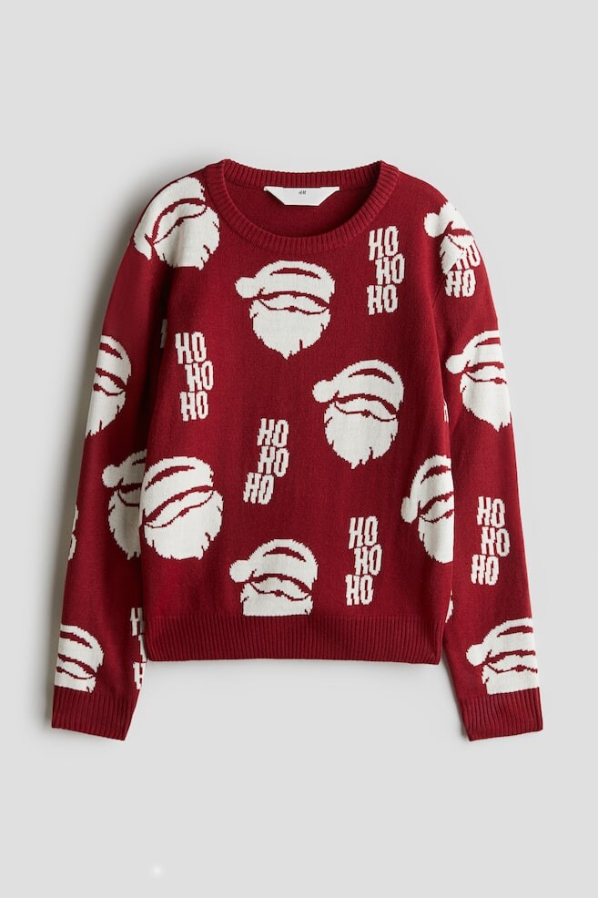 

Свитер с жаккардовым мотивом H&M, красный