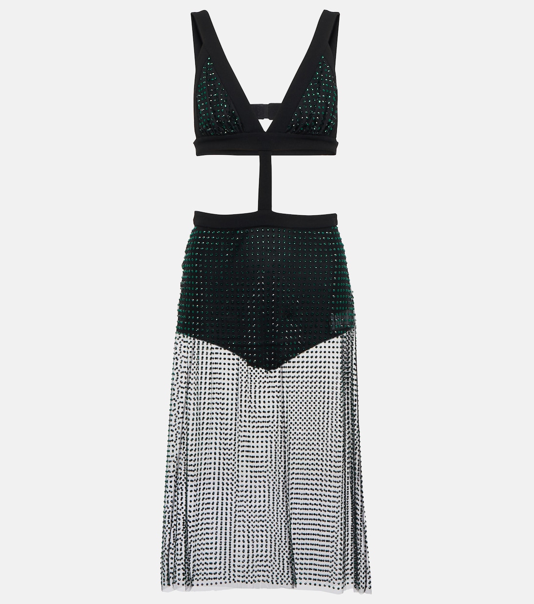 

Платье миди из тюля с декором Christopher Kane, черный