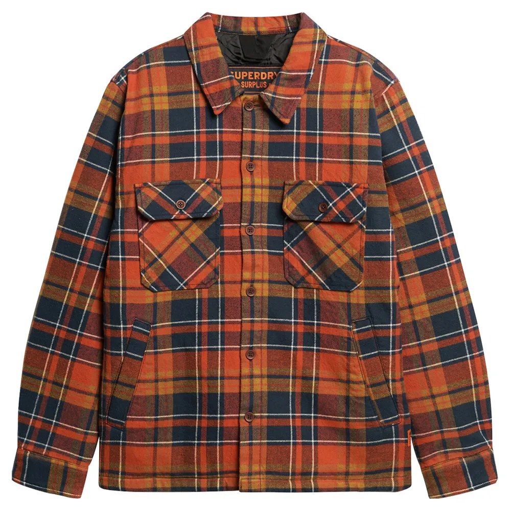 

Верхняя рубашка Superdry Surplus Check Quilt, оранжевый