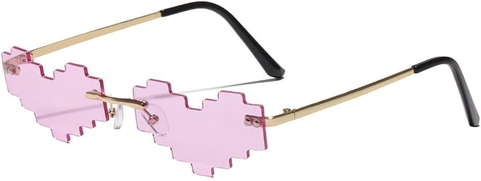 

Оригинальные солнцезащитные очки с мозаичным сердцем, забавные очки с пиксельной мозаикой, ретро-очки для геймеров-роботов, очки для вечеринок для мужчин и женщин MUTYNE, Purple