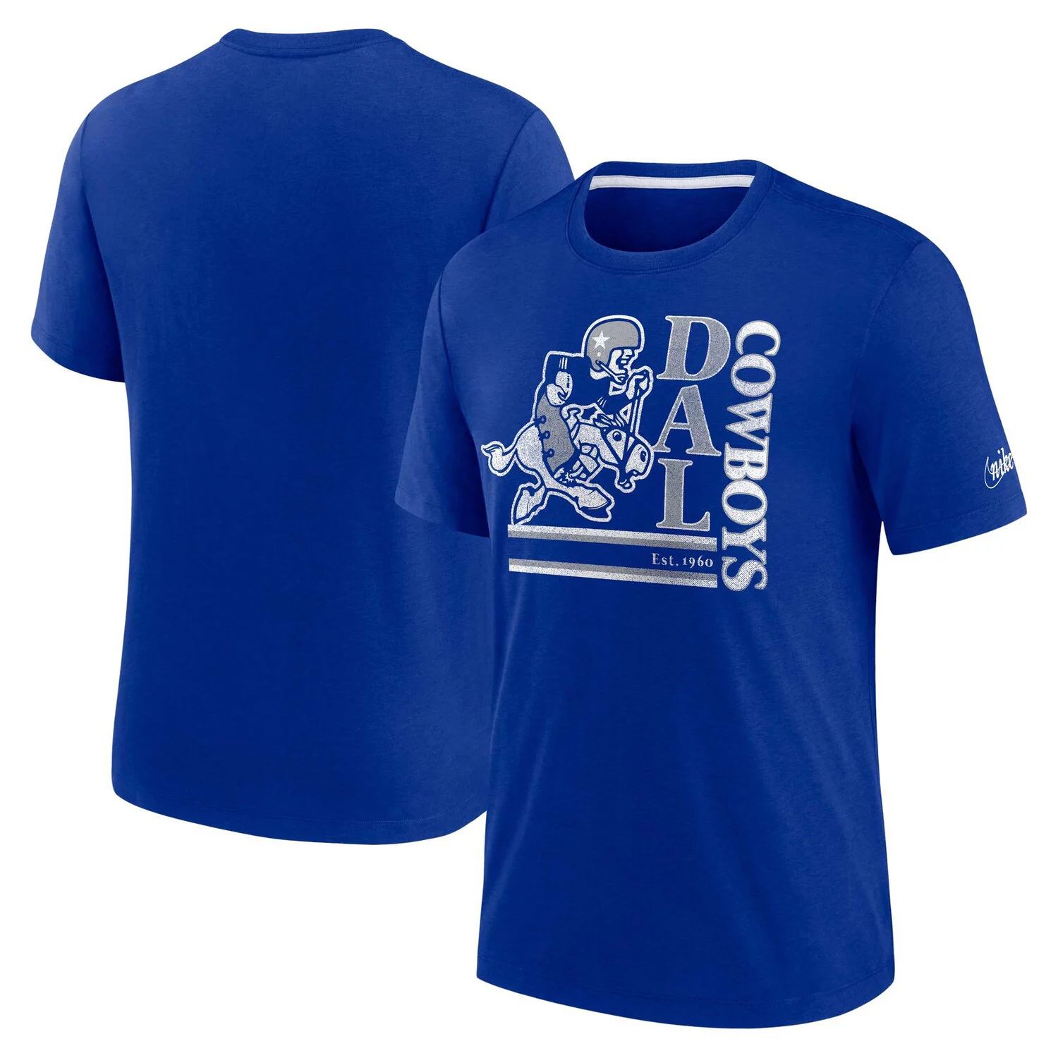 

Мужская футболка Tri-Blend с логотипом Nike Royal Dallas Cowboys Wordmark