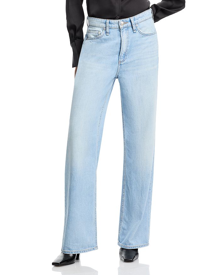 

Широкие джинсы Logan Featherweight Mid Rise в Гринпорте rag & bone, синий