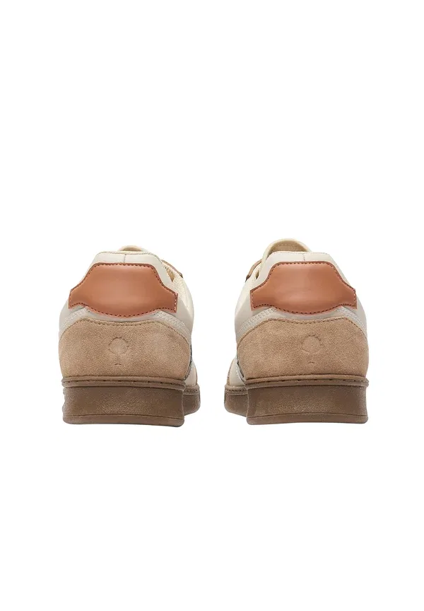 Кроссовки низкие Faguo 49 trainers, замша экрю и хаки — фото 3