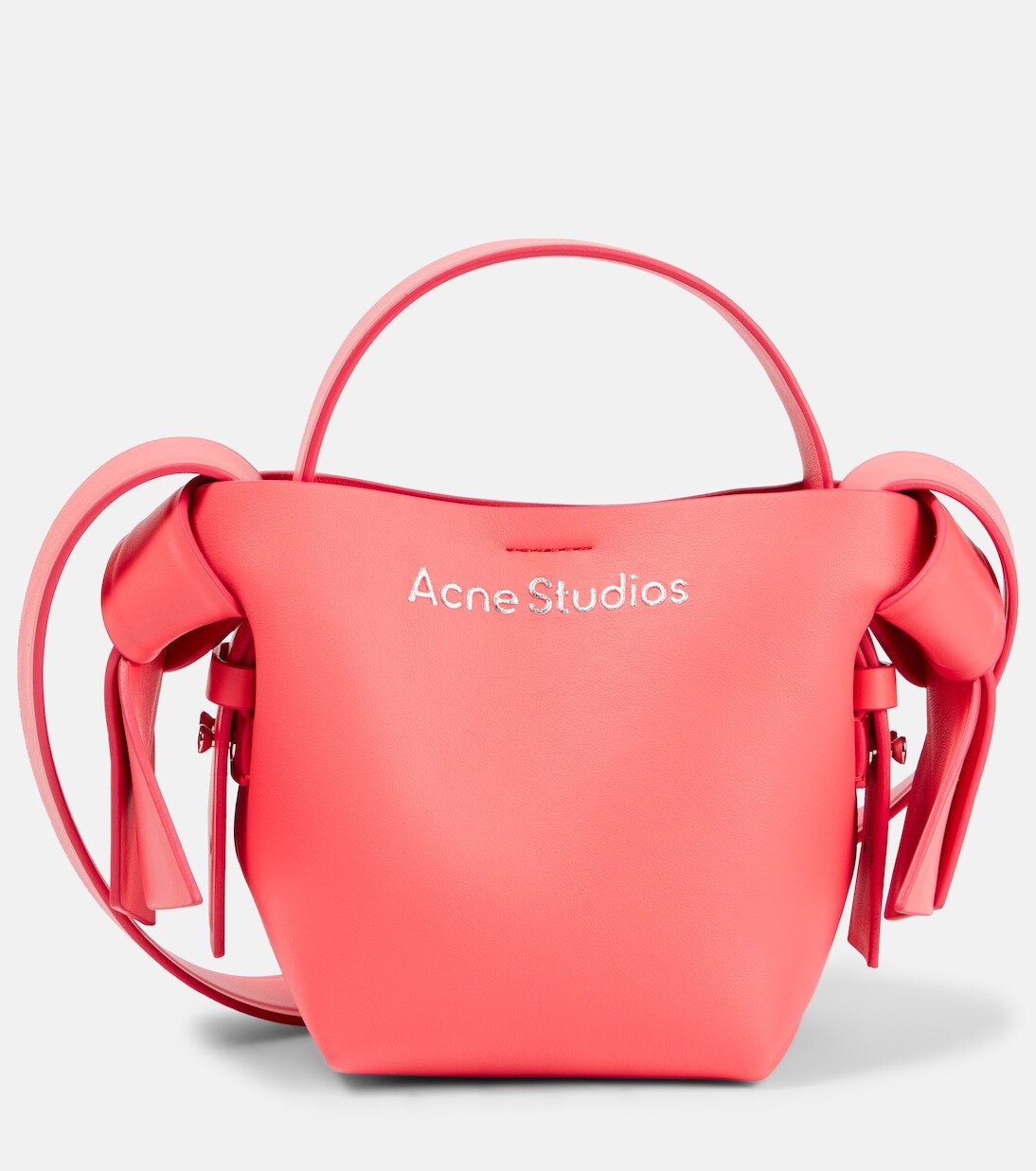 

Миниатюрная кожаная сумка через плечо musubi Acne Studios, розовый