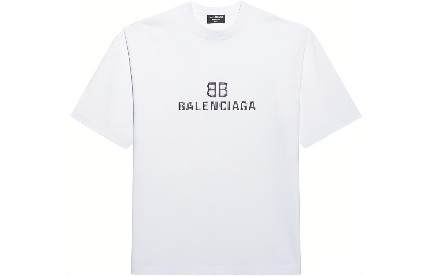 

Мужская футболка BB Pixel среднего размера Balenciaga, белый