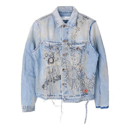 

Куртка men's graffiti denim blue jacket Off-White, синий