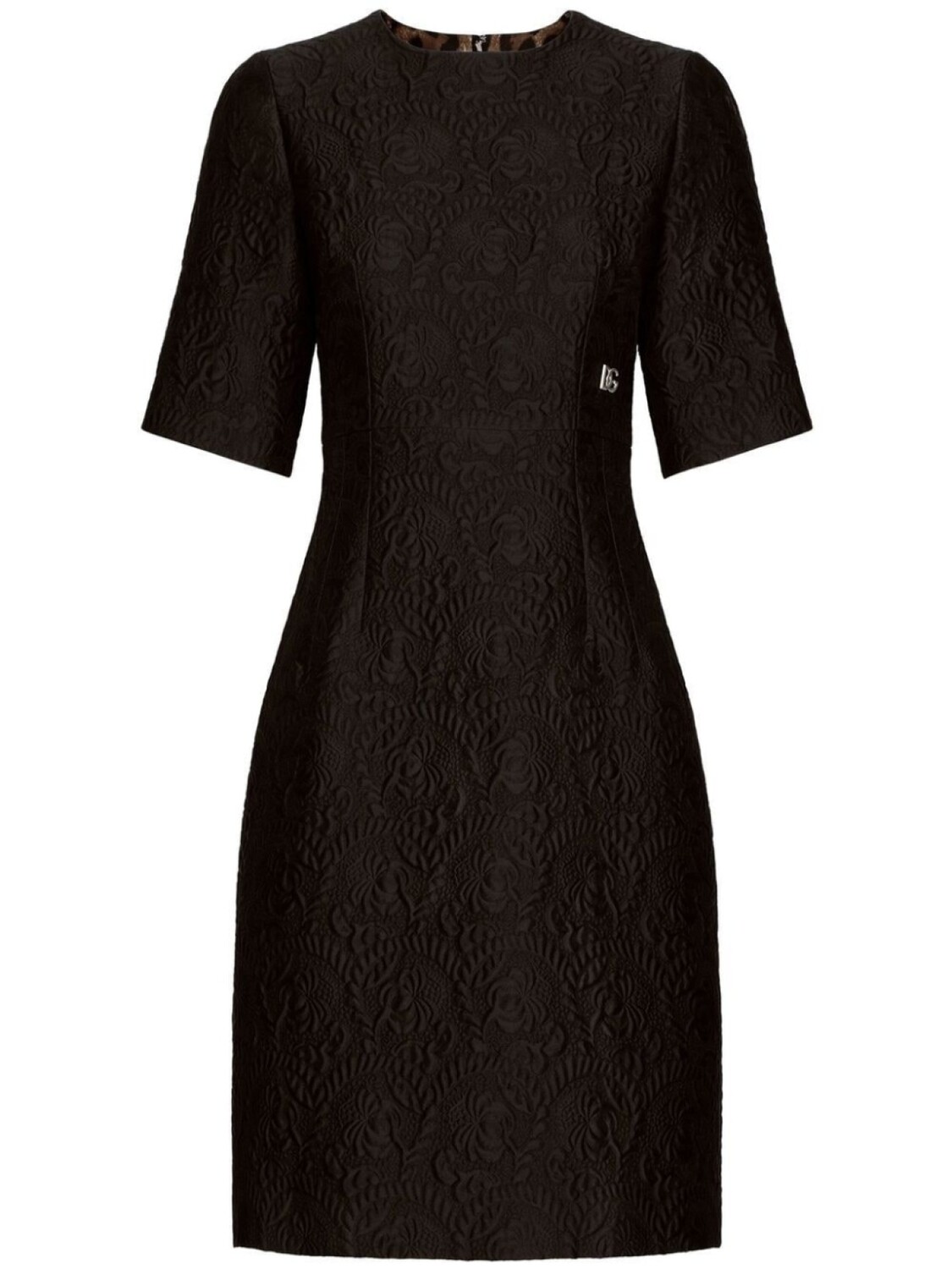

Dolce & Gabbana жаккардовое платье миди с цветочным узором, черный