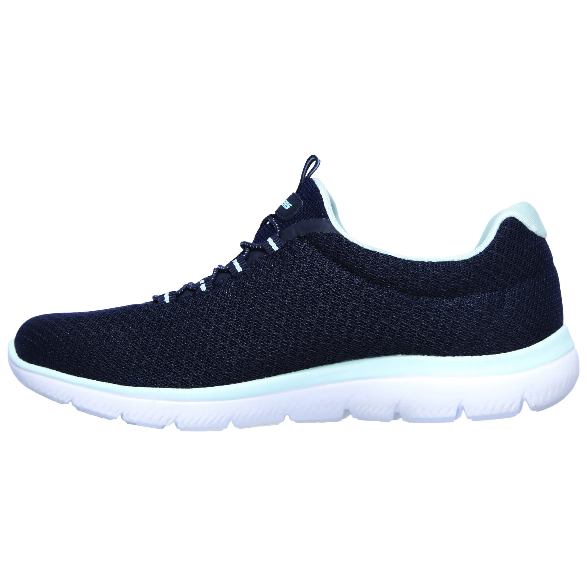 Слипоны Skechers "SUMMITS", тапочки, повседневная обувь, удобная обувь с тонкими контрастными деталями, цвет Navy-Mint — фото 4