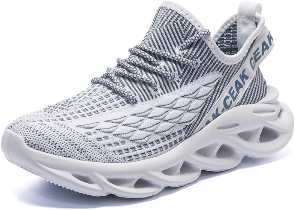 

Большие мужские кроссовки для ходьбы с рисунком рыбьей чешуи, легкие Qacksv, белый