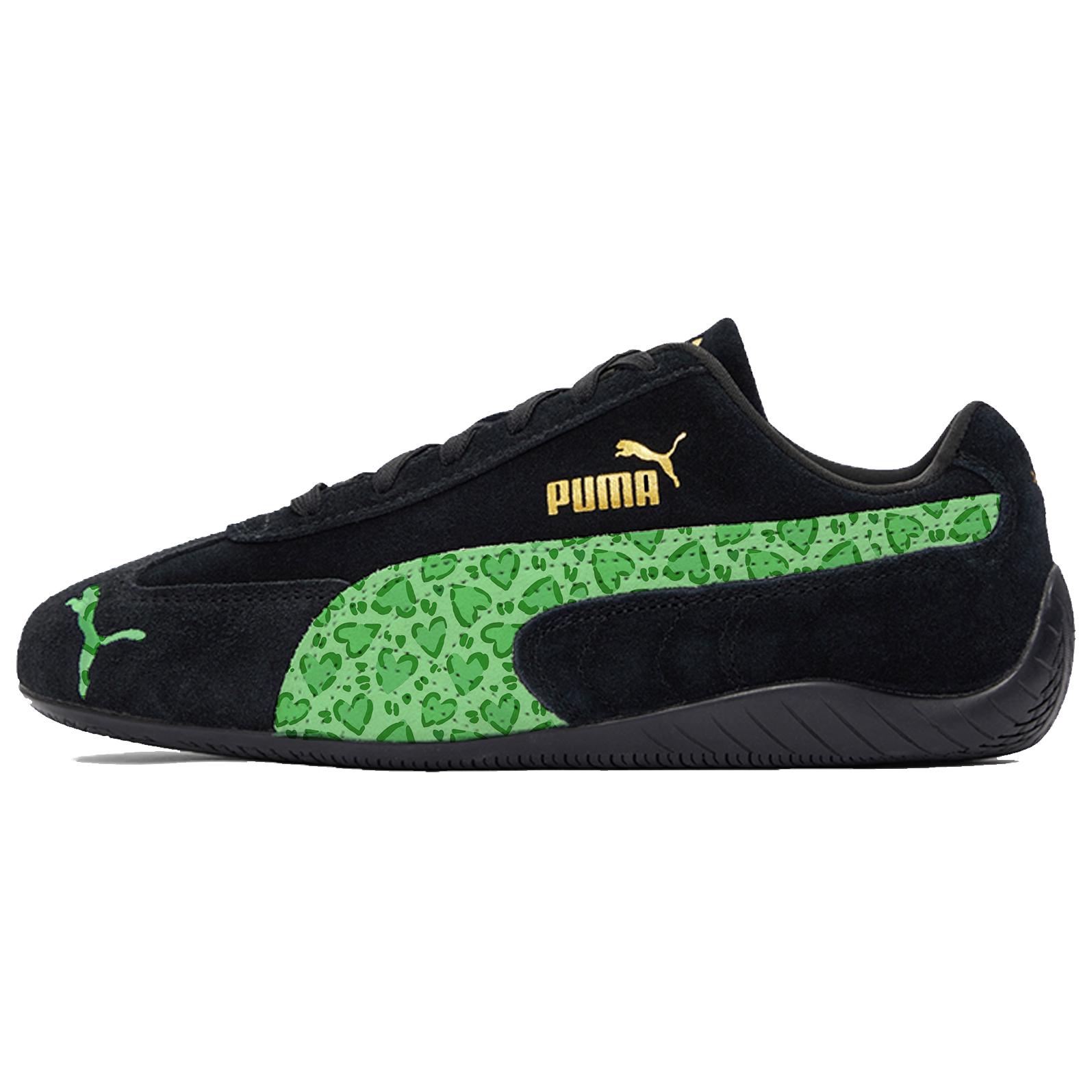 

PUMA Speedcat Collection устойчивые к истиранию кроссовки Low top Racing Shoes Unisex Green Leopard Print