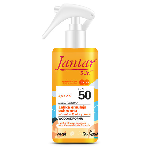 

Легкая защитная эмульсия с витамином Е, ниацинамидом и spf50, 150 мл Jantar Sun