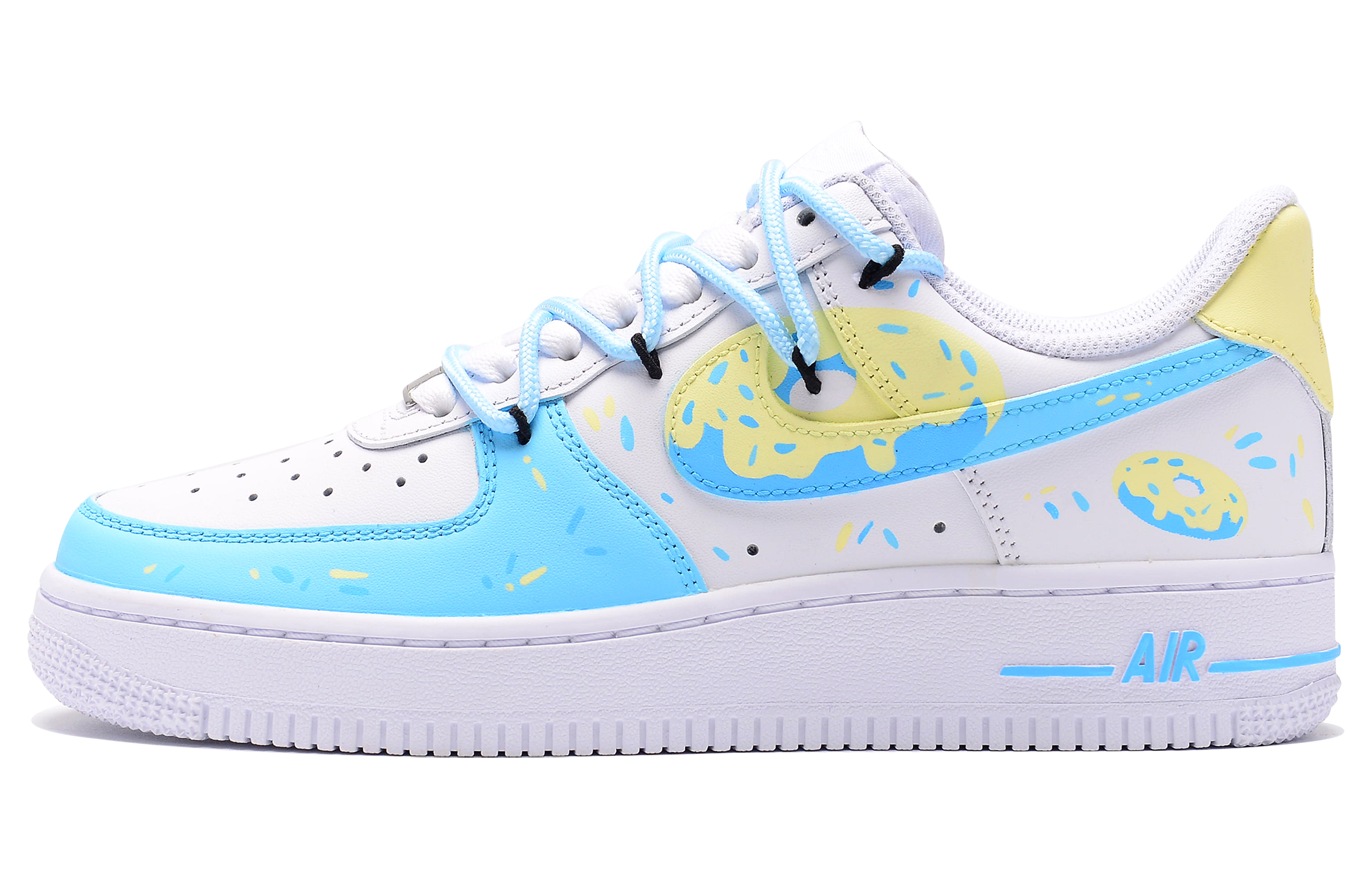 

Кроссовки Nike Air Force 1 Skateboarding Shoes Women's Low-top White/Blue/Yellow, голубой, Синий, Кроссовки Nike Air Force 1 Skateboarding Shoes Women's Low-top White/Blue/Yellow, голубой