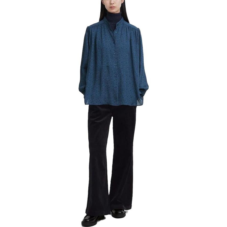Рубашка женская из коллекции X Clare Waight Keller цвета морской волны Uniqlo — фото 2