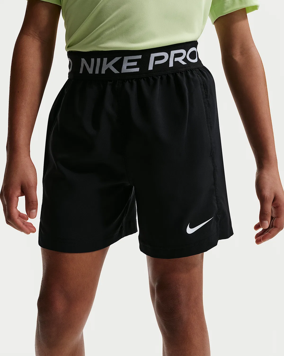 Детские тренировочные шорты Nike Pro Dri-FIT для мальчиков, Black/White/White — фото 2