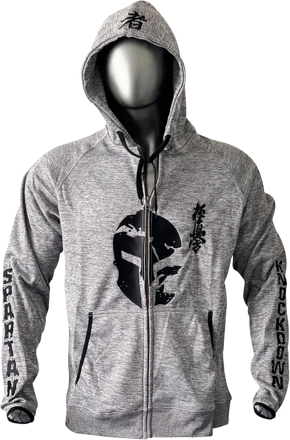 

Толстовка с молнией Men Warrior Grey с вышивкой кандзи Kyokushin Victorbudo USA