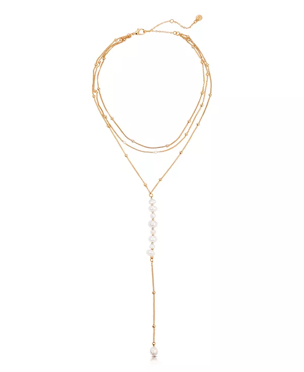 

Ожерелье-Лариат из прибрежного перламутра Ettika, gold