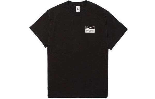 Футболка x stussy кроссовер логотип граффити печать футболка Nike, черный — фото 2