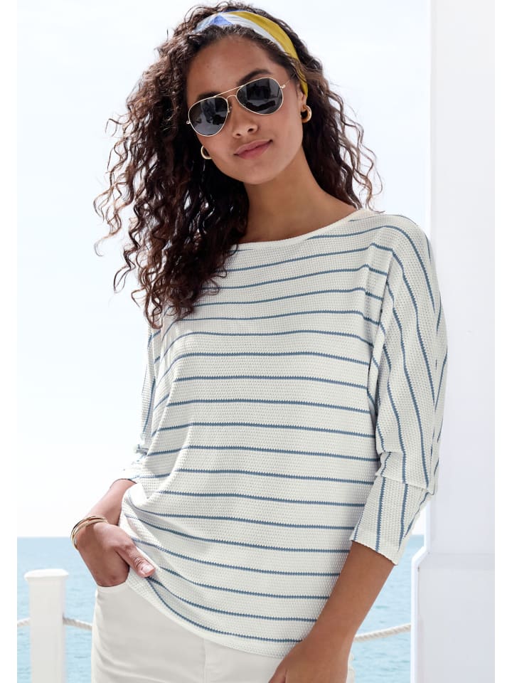 

Рубашка с рукавами 3/4 белого и синего цветов Vivance