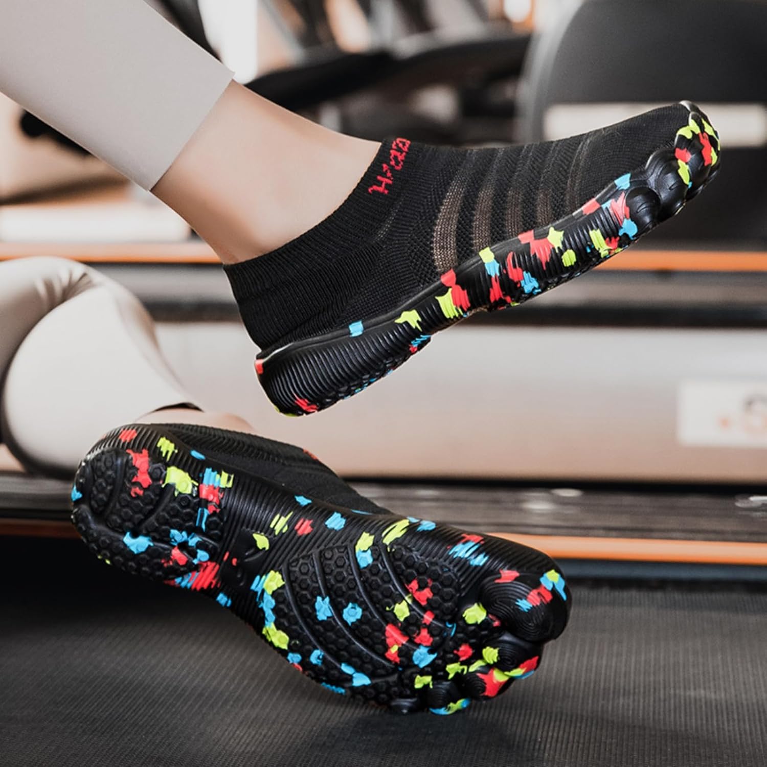 Женские босоножки Kubbon Barefoot Быстро сохнущие аква-ботинки Босоножки с широким носком Нескользящая обувь для походов Босоножки для спорта и тренировок в зале, черный — фото 4