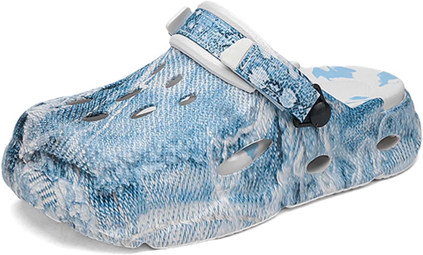 

Мужские и женские сабо, садовая обувь, летние нескользящие дышащие сандалии, тапочки, уличная обувь, быстросохнущие пляжные туфли, повседневные сабо для прогулок Generic, синий
