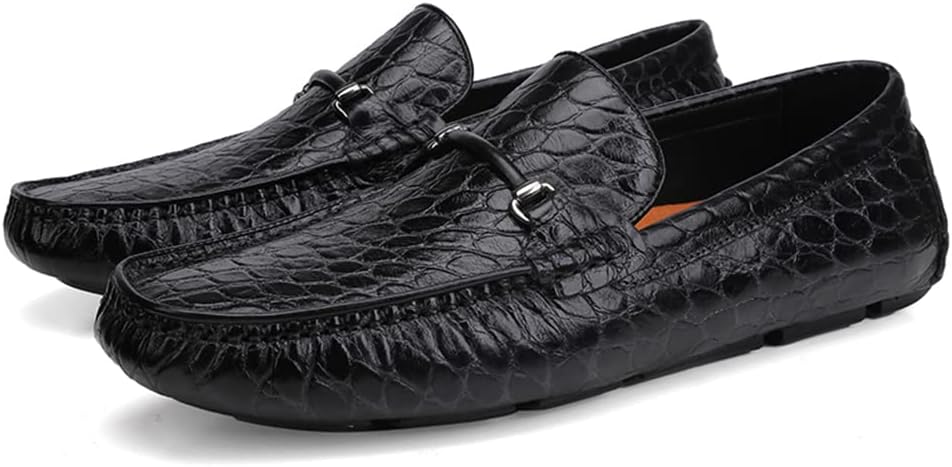 

Мужские кожаные мокасины GOLDEN COXES с аллигаторовым принтом, слипоны Penny Loafers Golden Coxes Family, черный