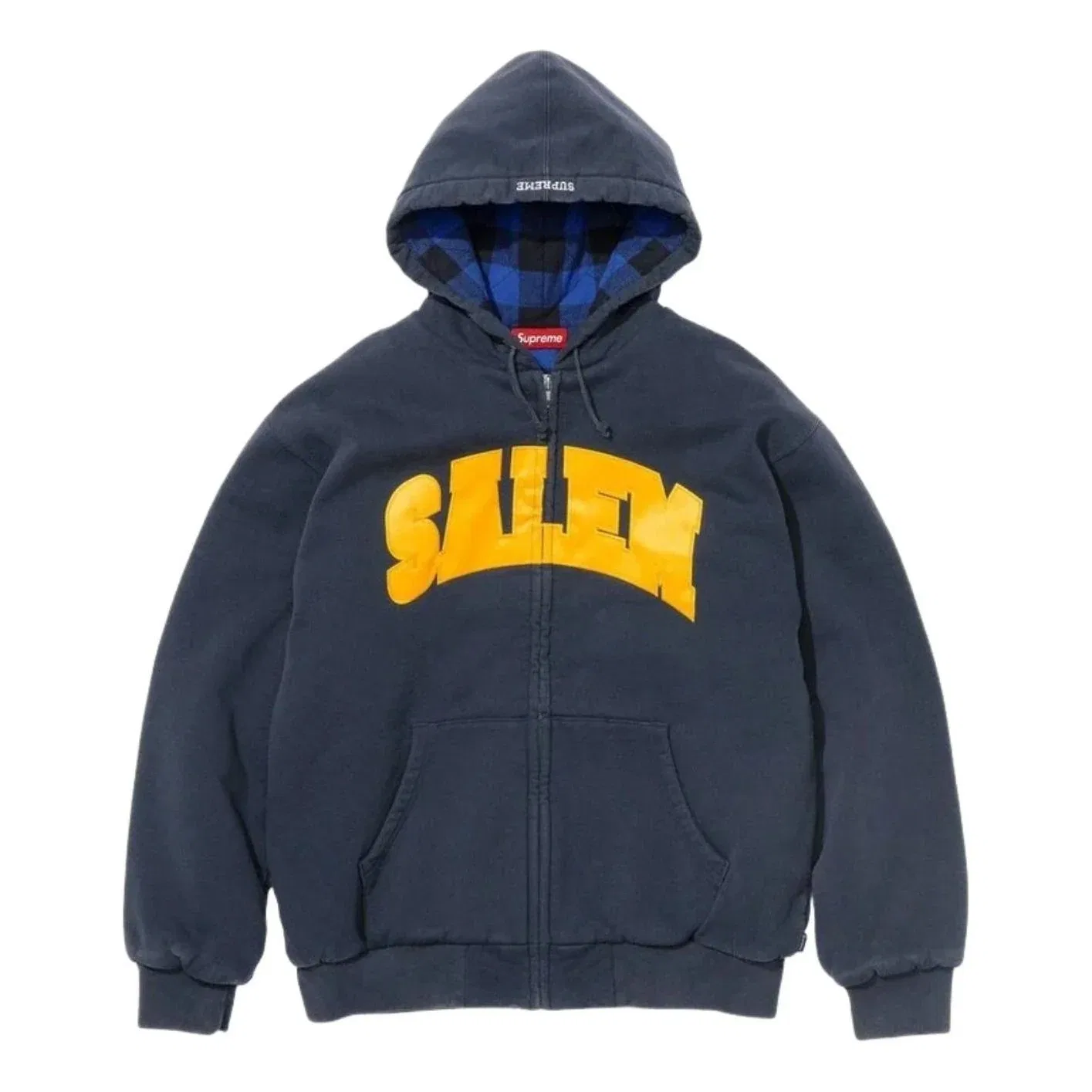 Толстовка Supreme x SALEM SS26 на молнии с капюшоном, темно-синий
