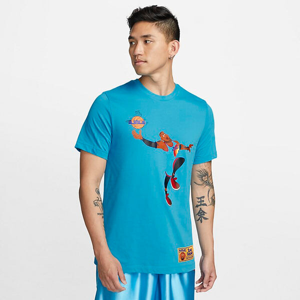 Футболка Nike LeBron x Space Jam A Legacy Tune Squad T-Shirt 'Light Blue Fury', синий — фото 2