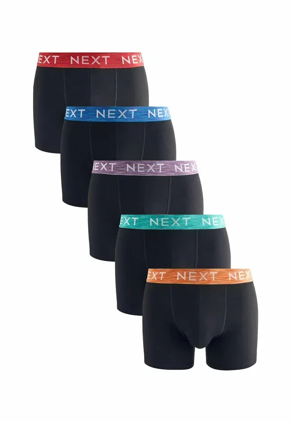 Трусы 5 шт Next, black bright red blue marl waistbands, черный ярко-красный синий меланж