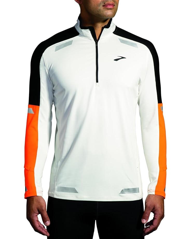 

Пуловер Brooks Run Visible 1/2 Zip 2.0, цвет Ecru/Fluoro Flash/Black