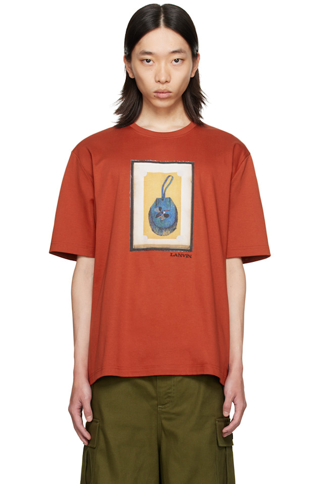

Архивный принт классическая футболка Lanvin, красный