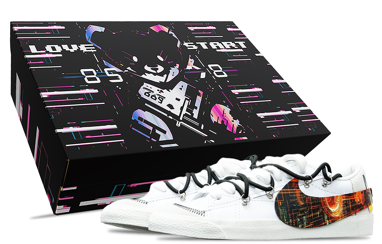 

Кроссовки Nike Blazer Skateboarding Shoes Men Low-top Black/white, цвет JUMBO ORANGE GLOW
