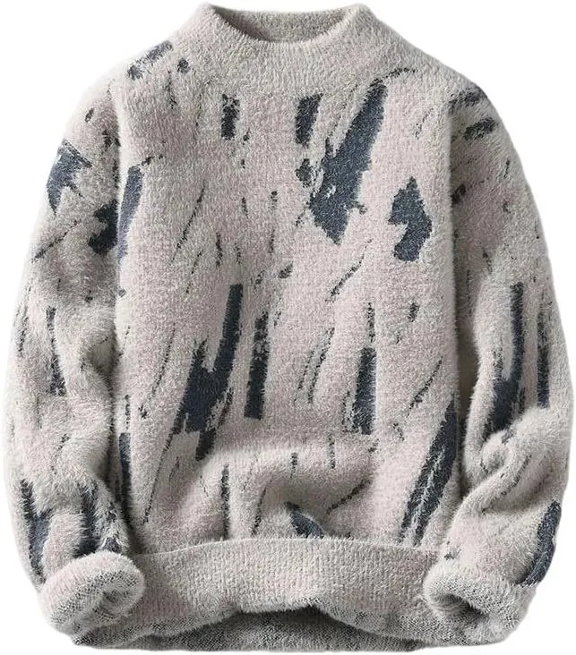 

Мужской свободный вязаный пуловер Casual O-Neck