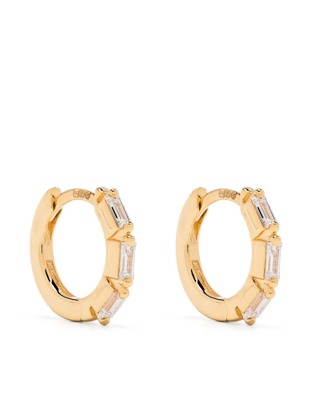 

Маленькие серьги-кольца Bold Triple из желтого золота с бриллиантами Suzanne Kalan, золотой