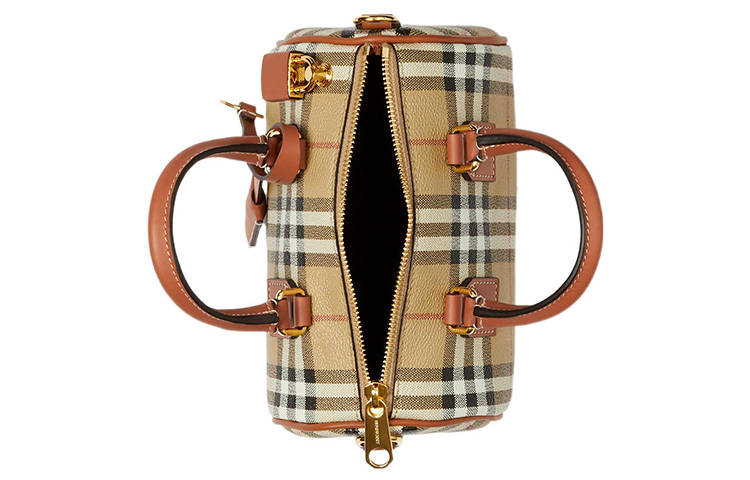 Архивная мини-сумка для боулинга бежевый/терракотовый коричневый Burberry — фото 4
