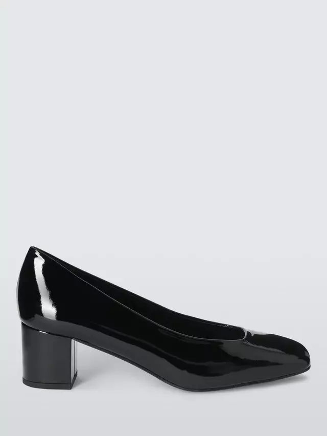 

Туфли-лодочки John Lewis Alice Leather Block Heel Square Toe, черный