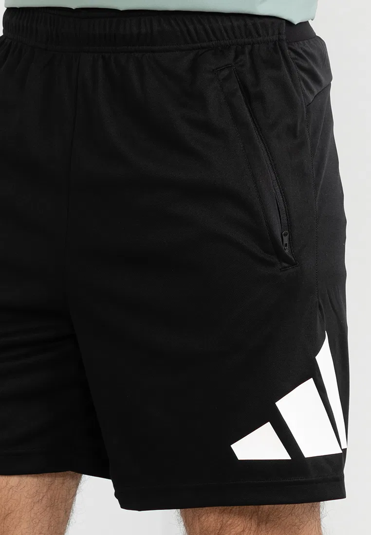 Тренировочные шорты, логотип, Train Essentials, мужские Adidas, белый/черный — фото 3