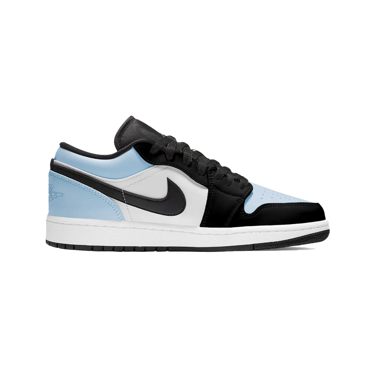 Jordan Кроссовки Air 1 Black Blue Toe кожаные нескользящие износостойкие низкие — фото 4