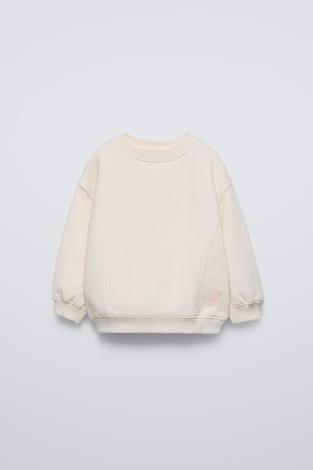 

Однотонная толстовка с вышитыми деталями ZARA, экрю