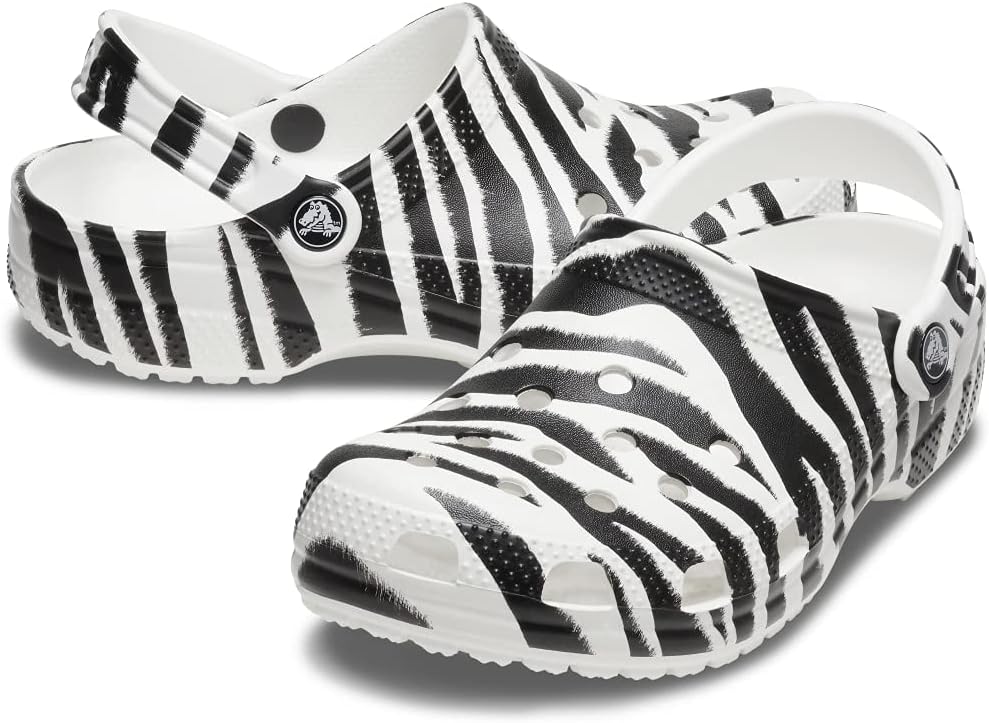 Унисекс сабо Crocs Classic с животным принтом, белый — фото 4