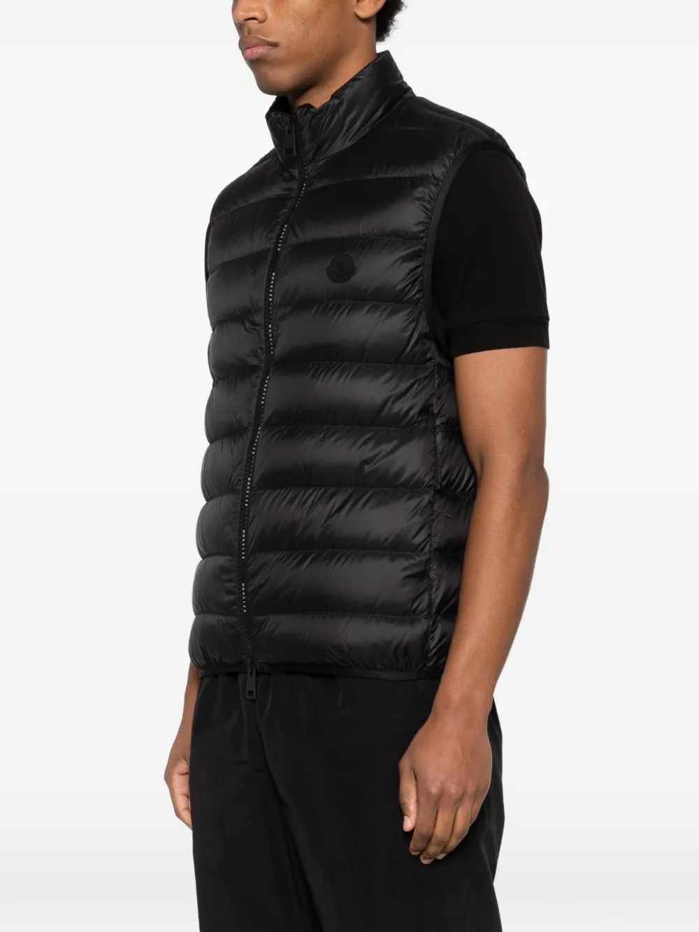 Стеганый жилет на молнии Moncler, черный — фото 3