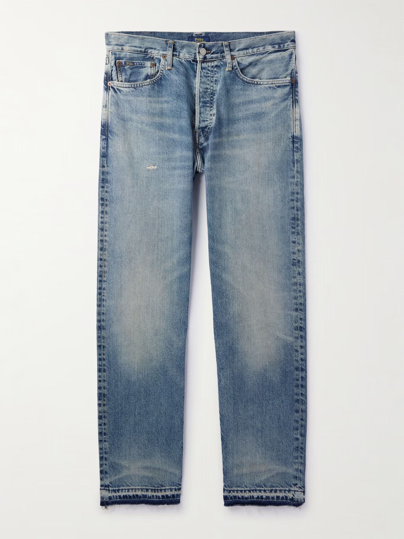 

Джинсы прямого кроя Heritage Straight-Leg с потертостями из переработанных материалов POLO RALPH LAUREN, синий