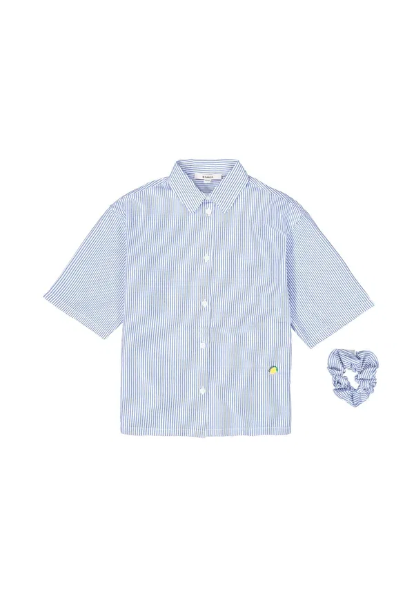 Блуза Garcia, модель Button down, цвет шамбре синий — фото 4