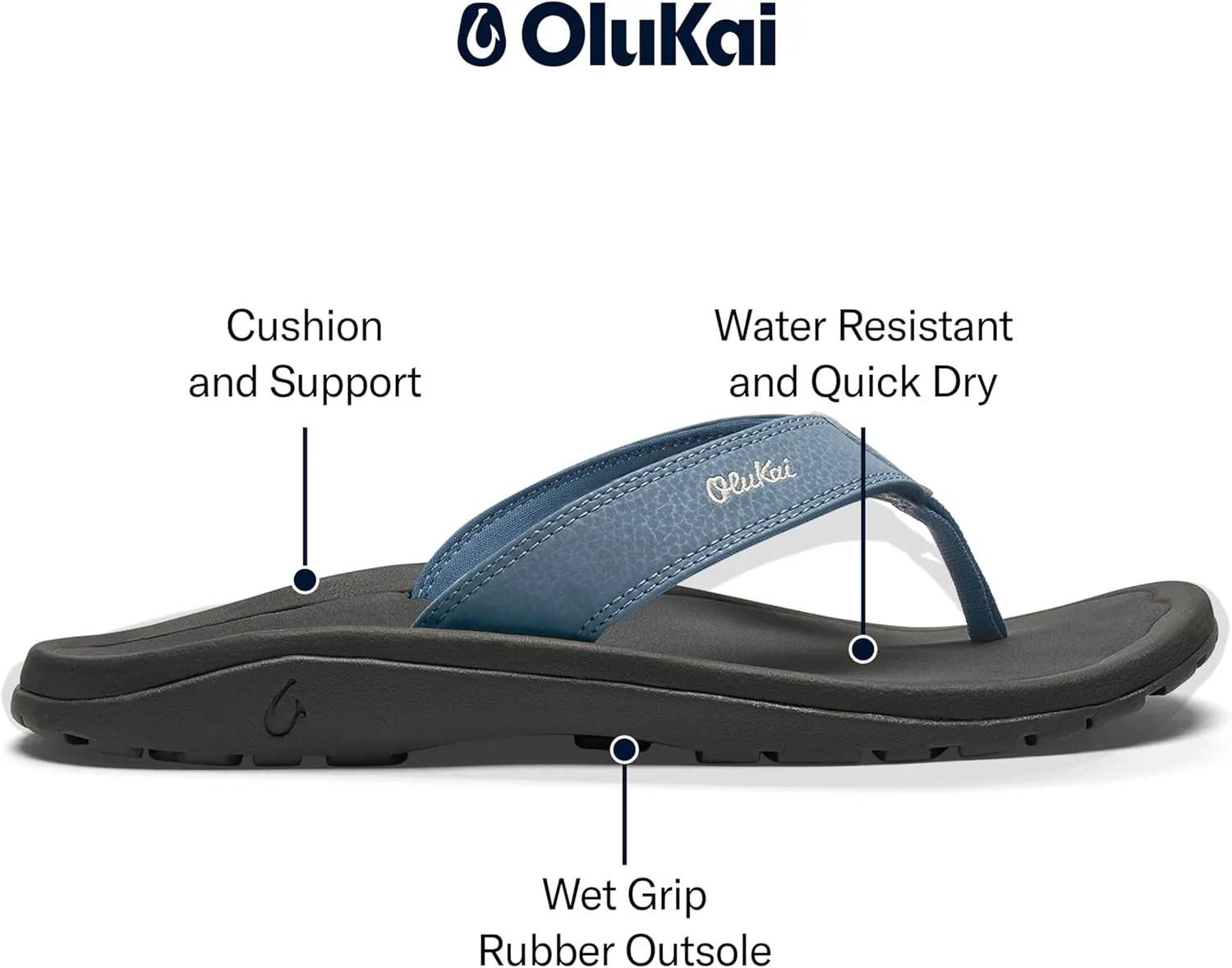 Шлепанцы OLUKAI mens Ohana, синий — фото 3
