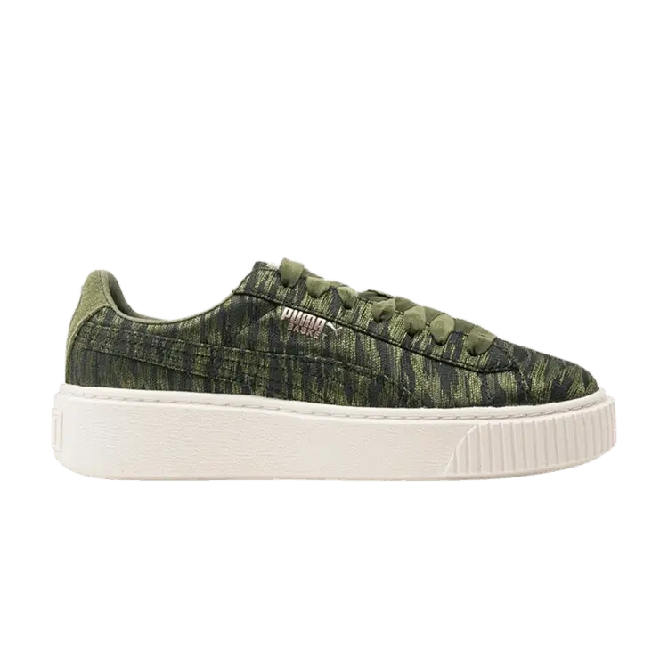 

Кроссовки Puma Wmns Basket Platform Velvet Rope - Olive Night, зеленый