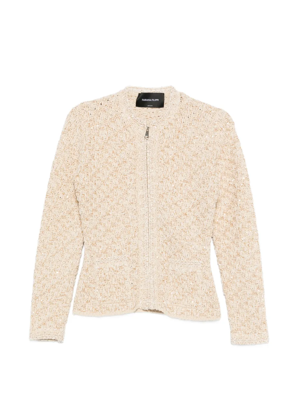 

Облегающий жакет на молнии Fabiana Filippi, бежевый
