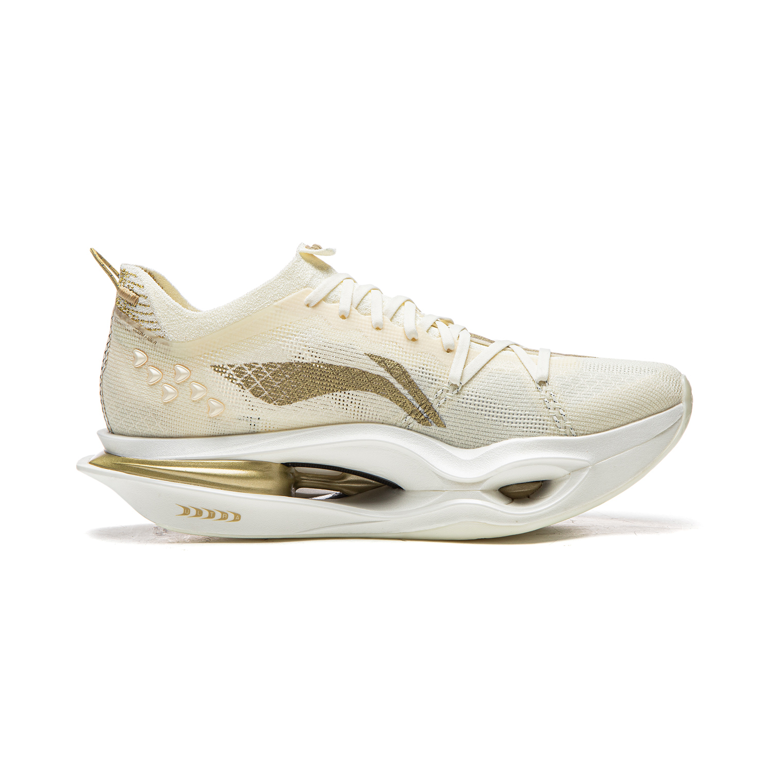 Li Ning Feidian 6 ULTRA Амортизация Противоскользящие Износостойкие Легкие Отскок Низкие Карбоновая пластина Li-Ning, экрю — фото 3