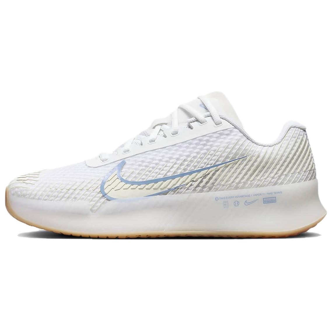 

Nike Кроссовки Court Air Zoom Vapor 11 White Light Blue женские белые, цвет White