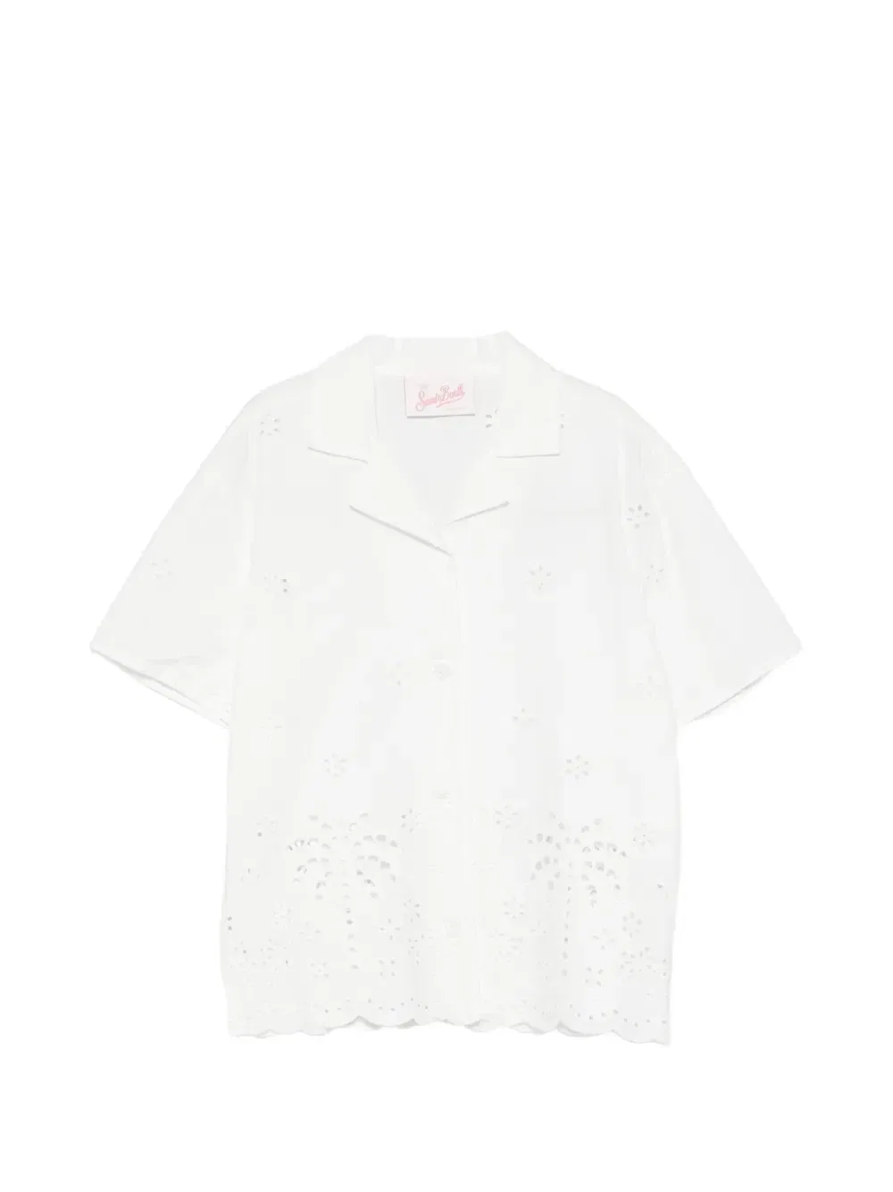 Блузка Everlee из кружевного шитья с фестончатой отделкой MC2 Saint Barth Kids, белый
