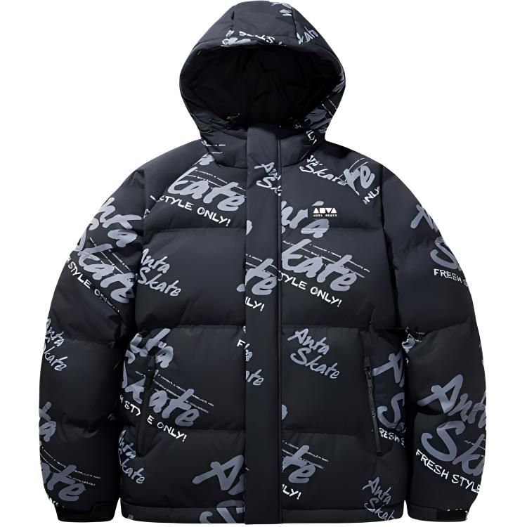 

ANTA Жизненная коллекция пуховик унисекс базовый черный, Basic Black