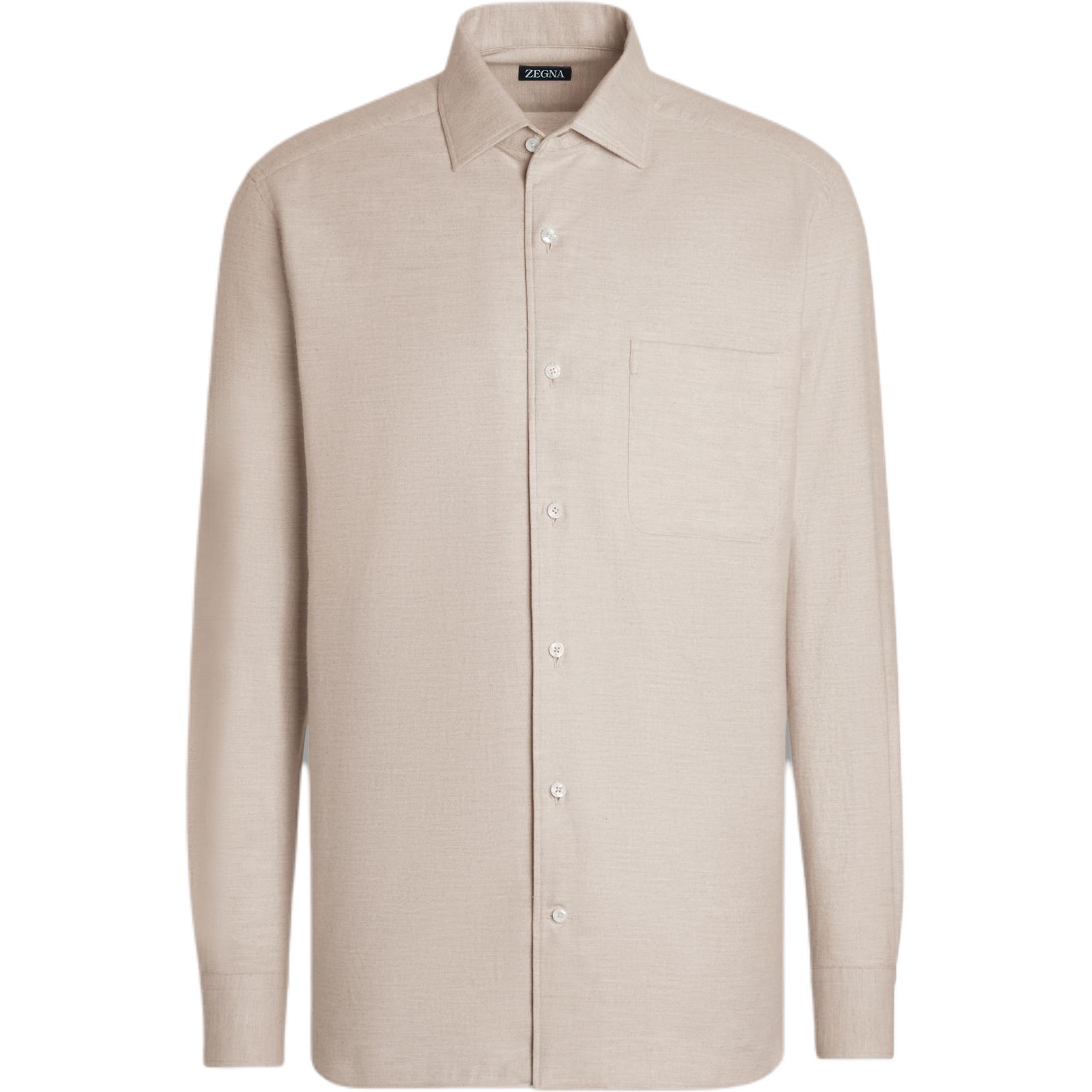 

Ermenegildo Zegna Мужская рубашка светло-бежевого цвета с умеренным отворотом